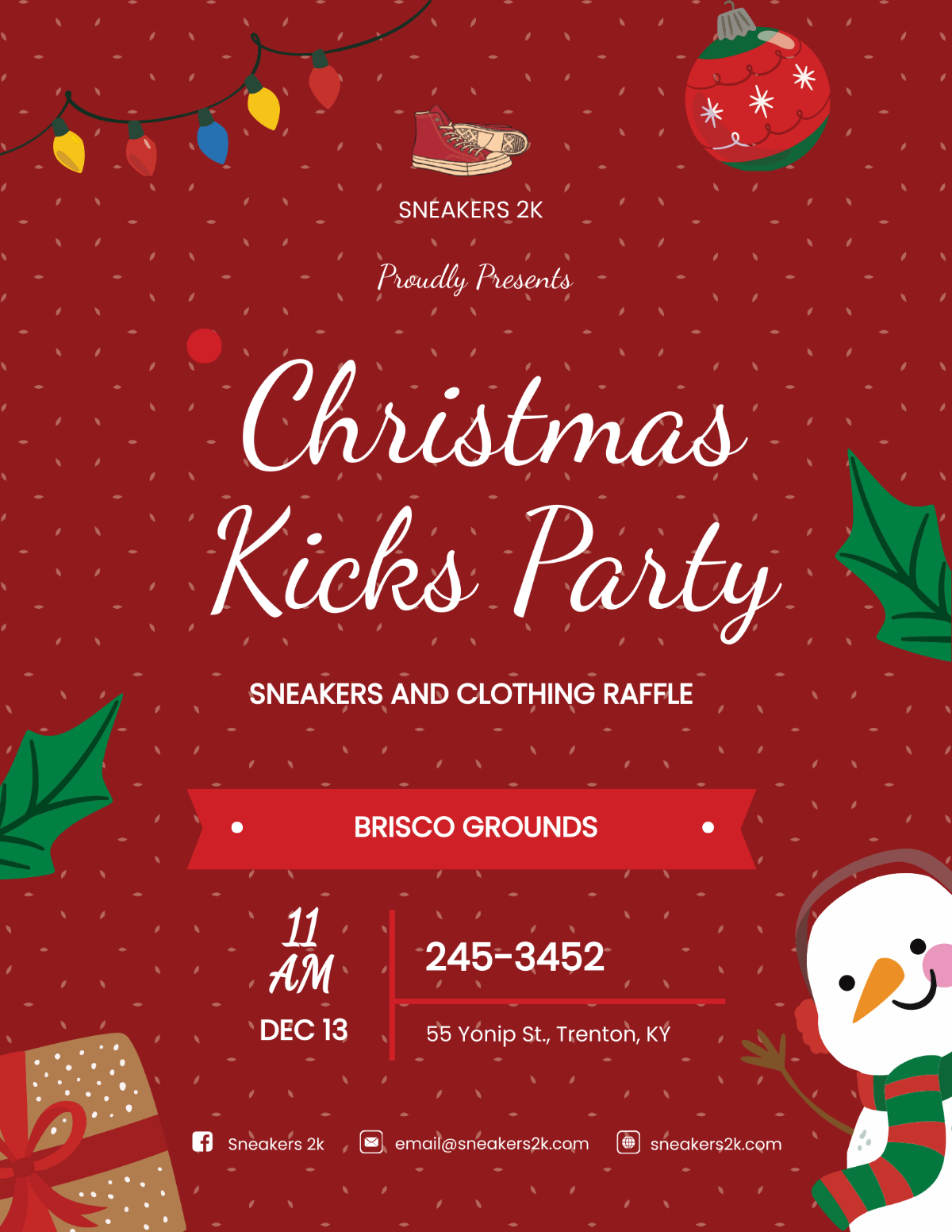 Free Christmas Kicks Flyer Template