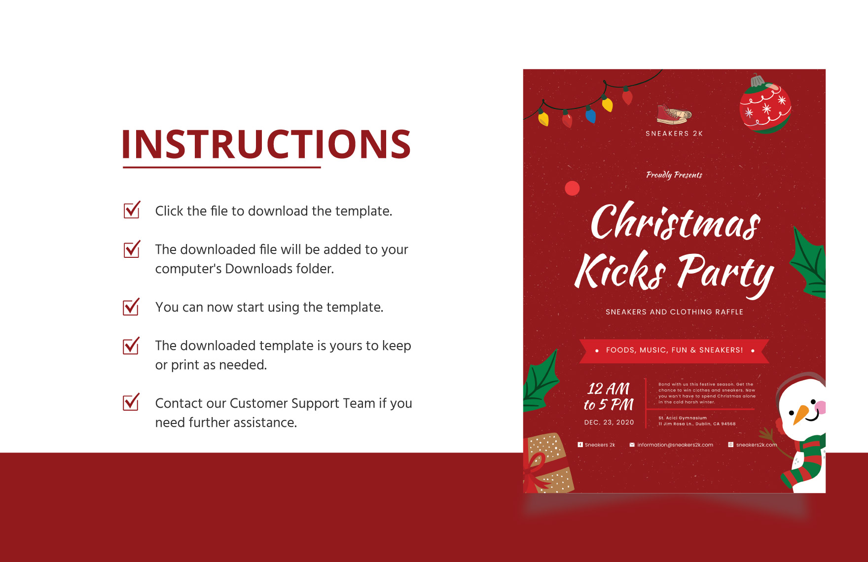 Christmas Kicks Flyer Template