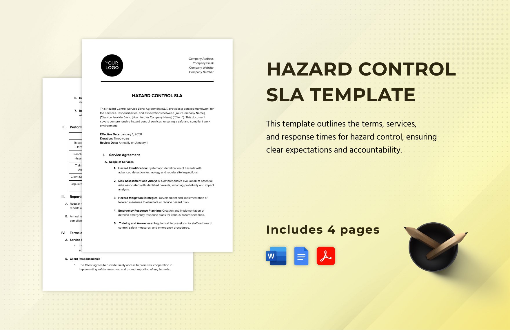 Hazard Control SLA Template