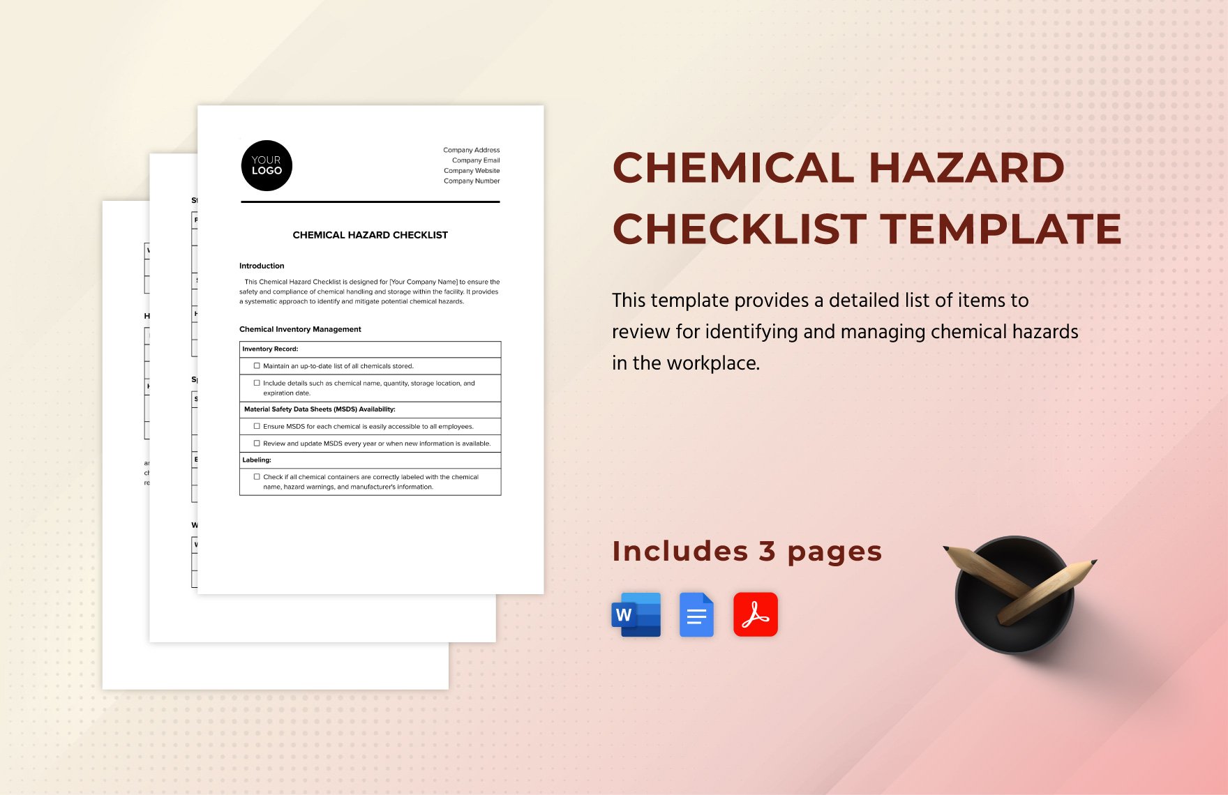 Chemical Hazard Checklist Template in Word, Google Docs, PDF