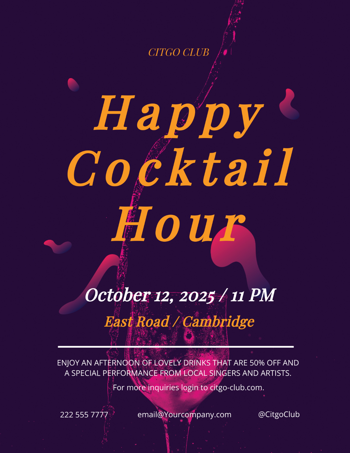 Free Cocktail Lounge Flyer Template