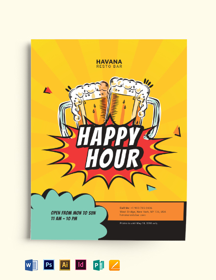 FREE Happy Hour Flyer Template - Download in Word, Google Docs ...