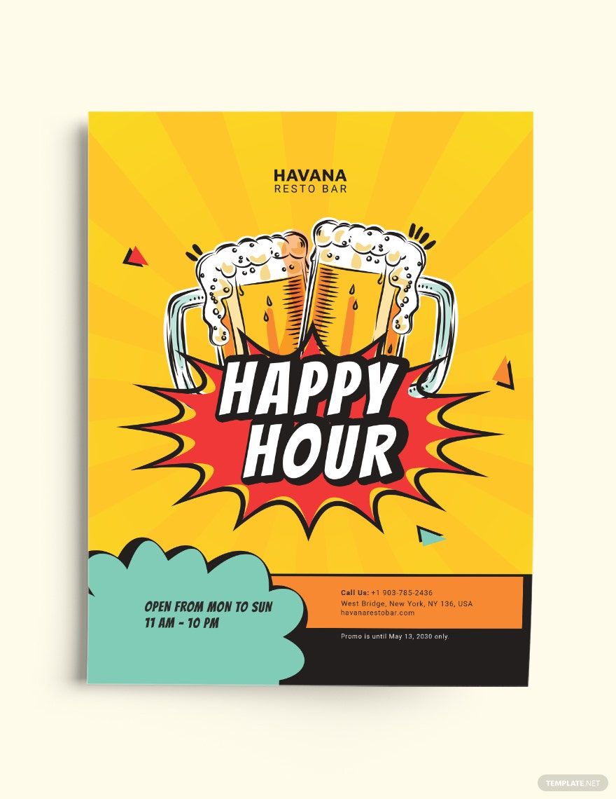 Comic Happy Hour Flyer Template