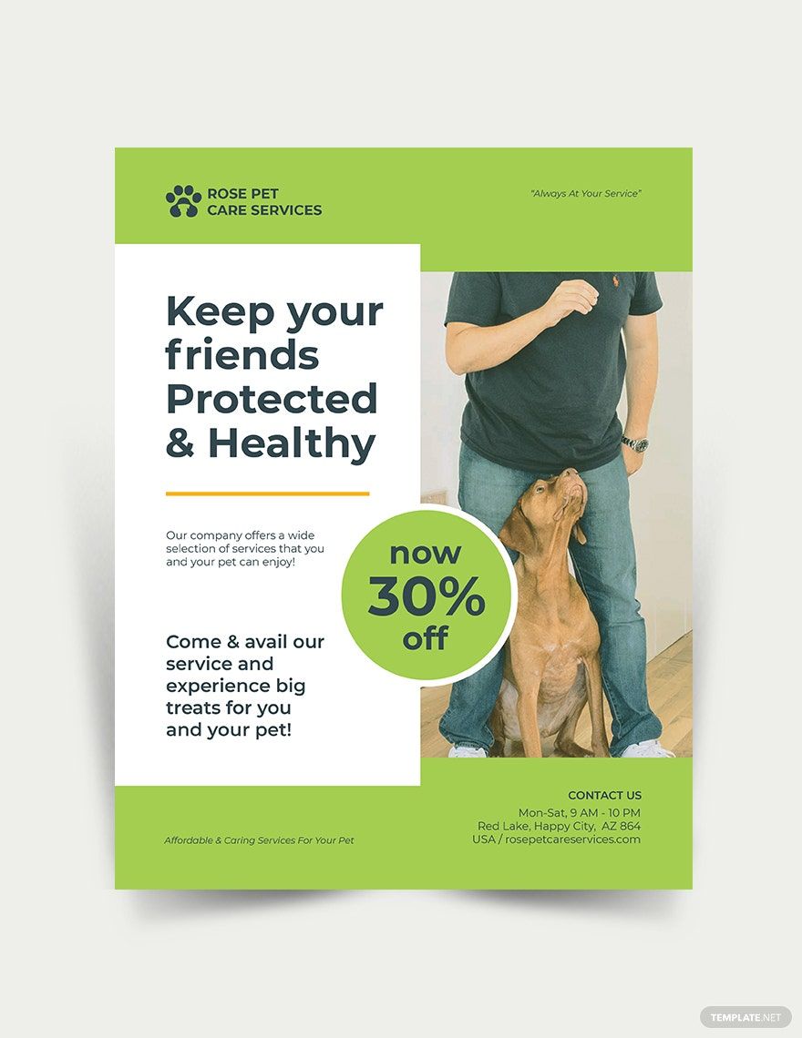 Double Sided Pet Care Flyer Template