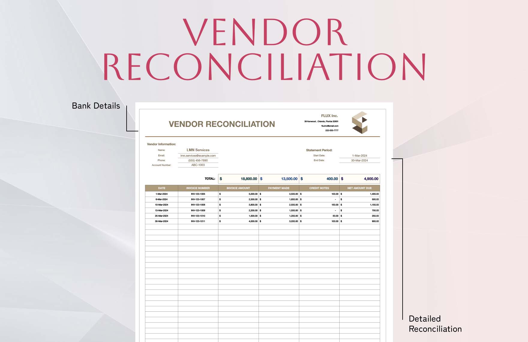 Vendor Reconciliation Template