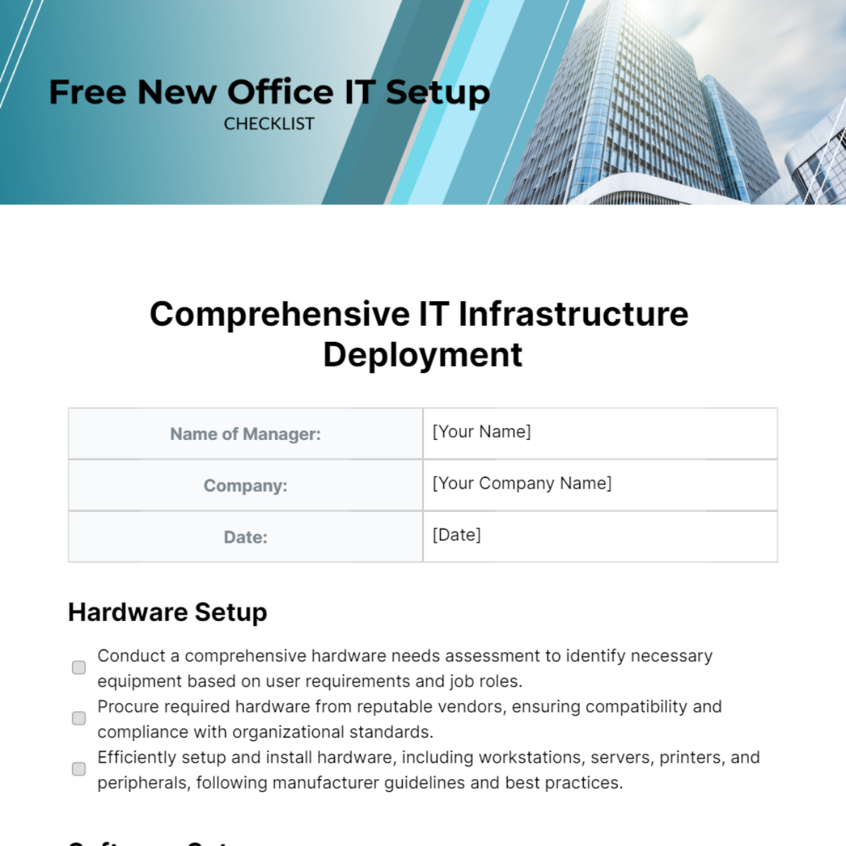 Free New Office IT Setup Checklist Template