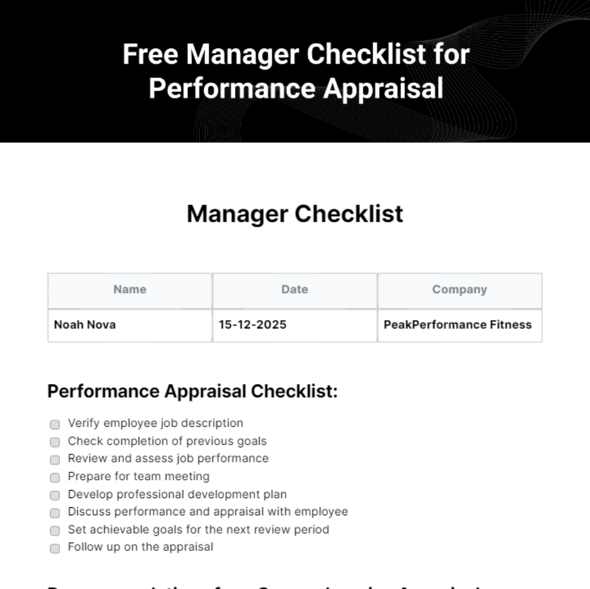 FREE Manager Checklist - Edit Online & Download | Template.net