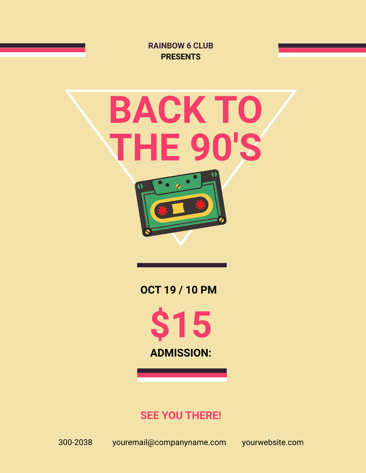 Free Retro Disco 90s Flyer Template