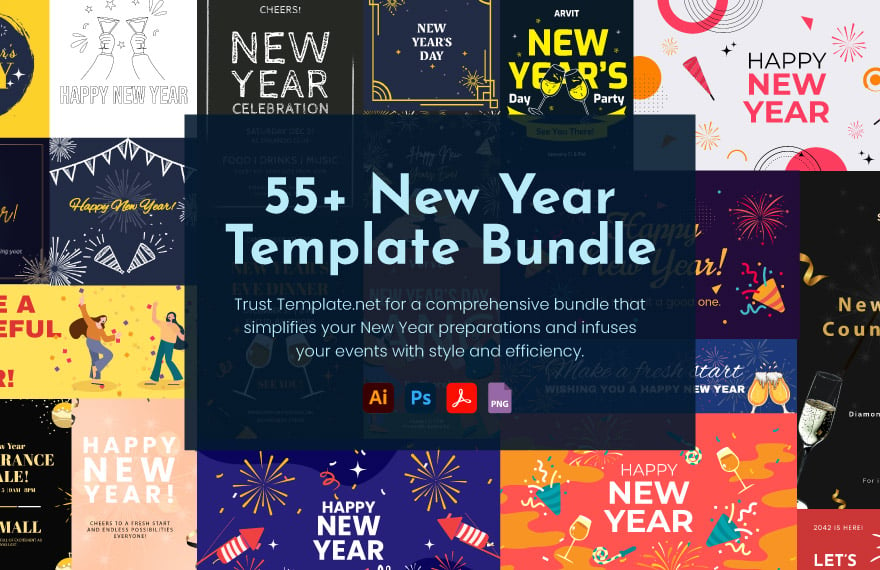 55+ New Year Template Bundle