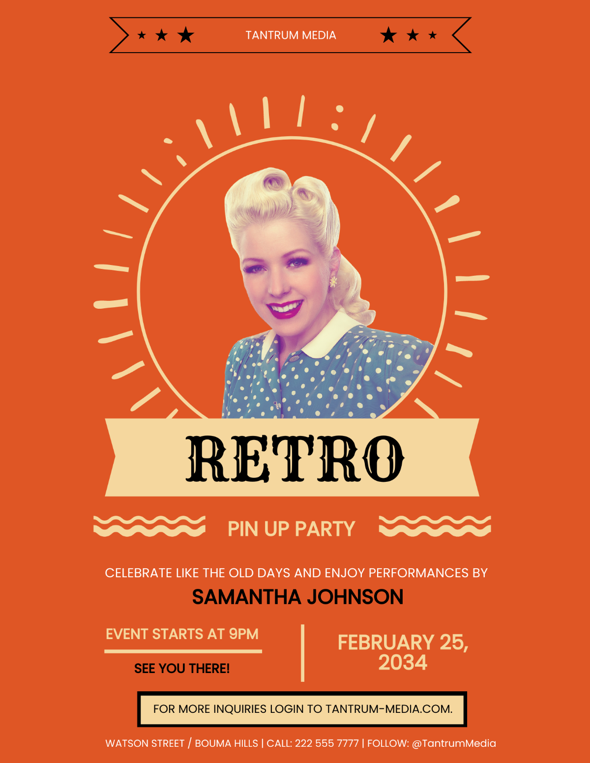 Retro Pinup Party Flyer