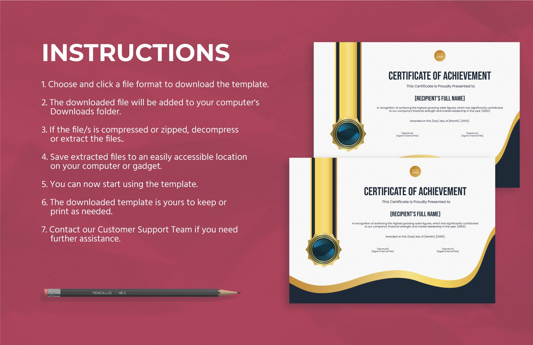 Highest Grossing Sales Certificate Template