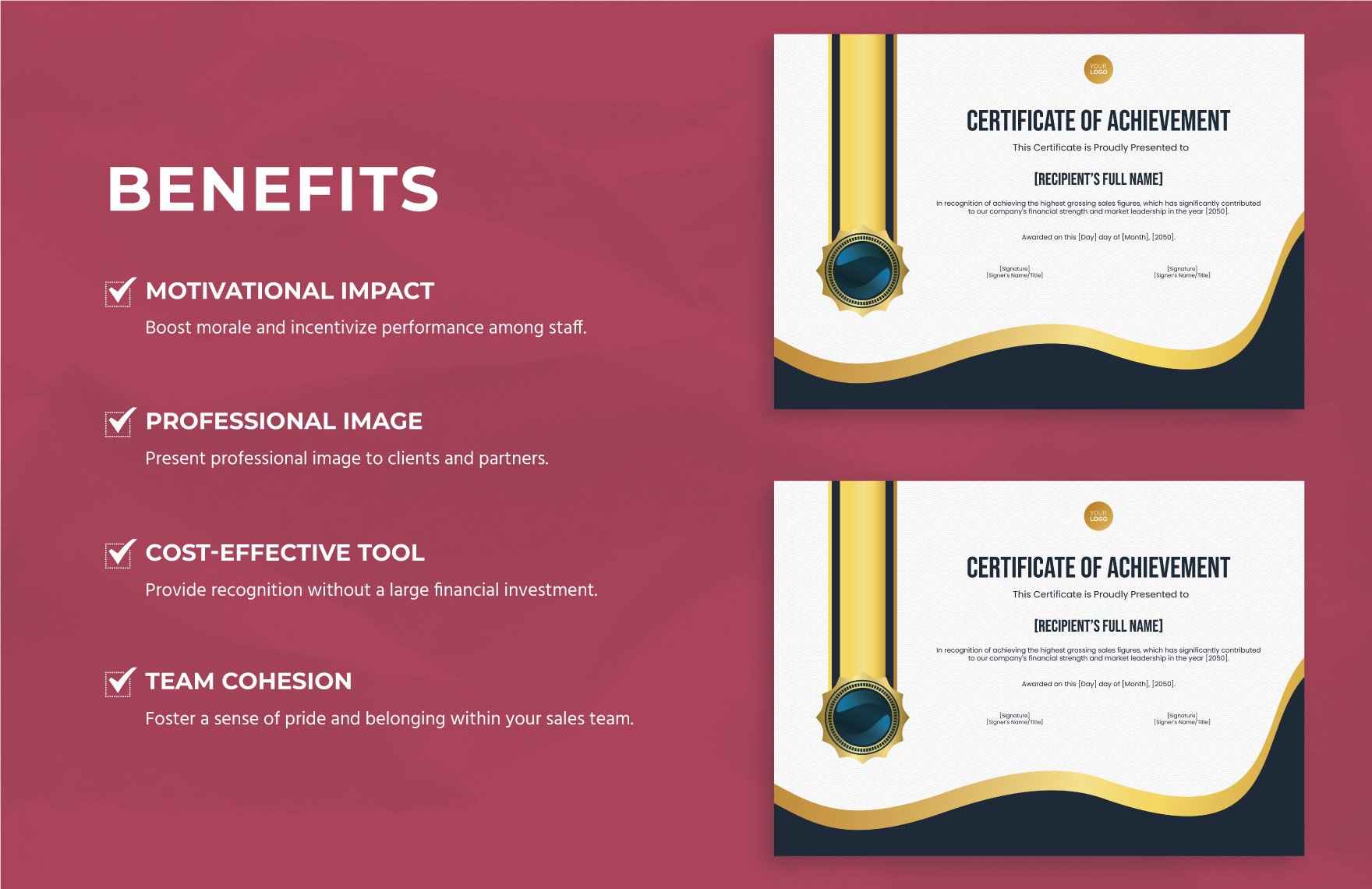 Highest Grossing Sales Certificate Template