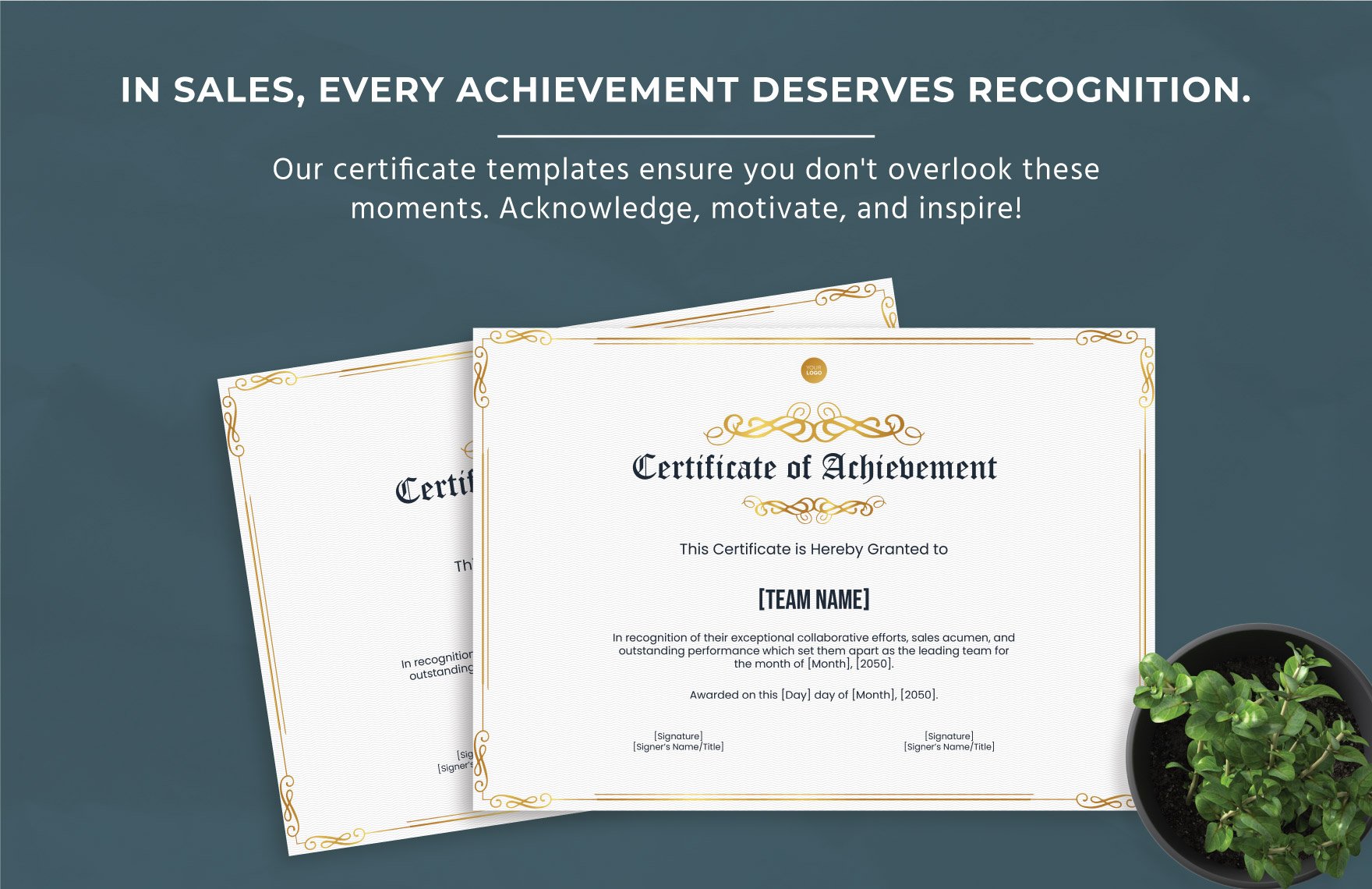 Sales Team of the Month Certificate Template