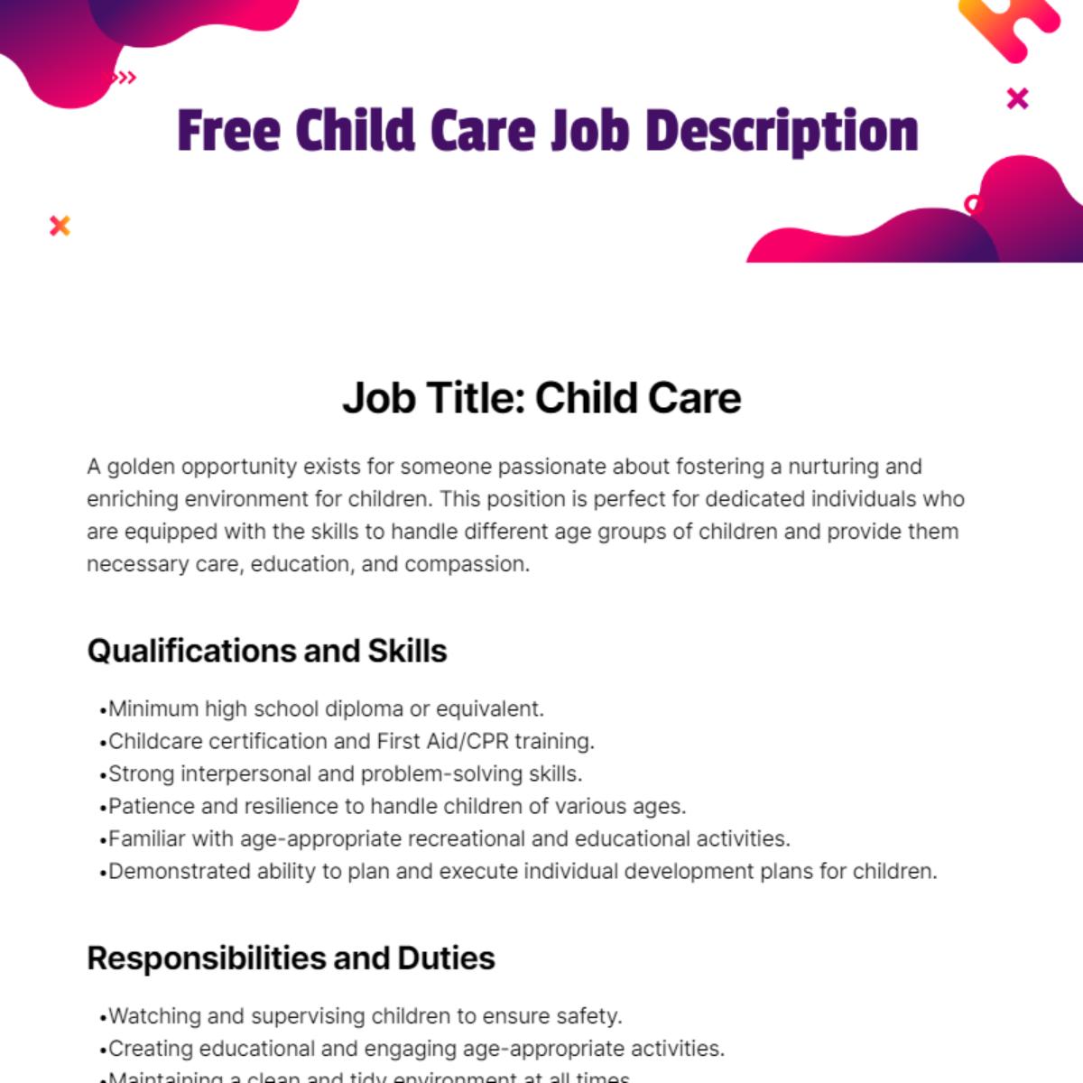 free-child-care-job-description-template-edit-online-download