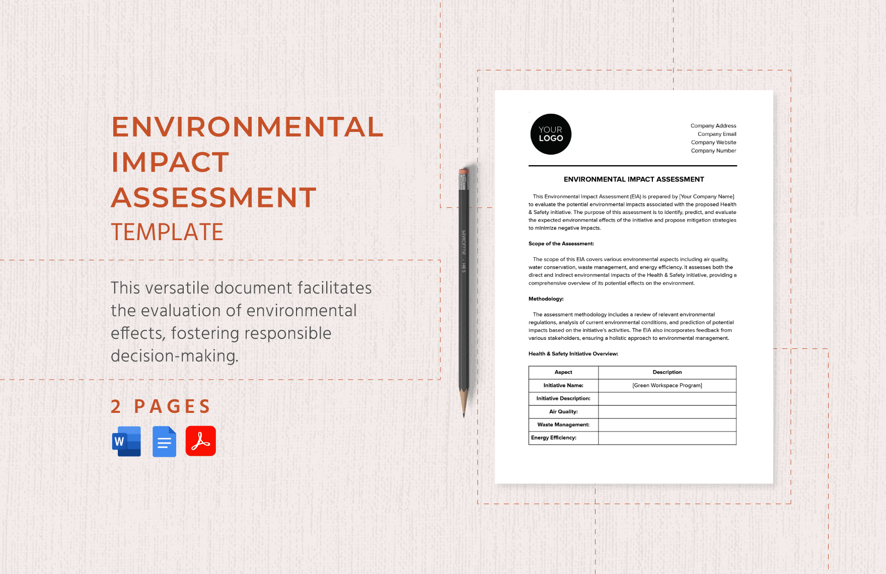 Environmental Impact Assessment Template in Word, Google Docs, PDF