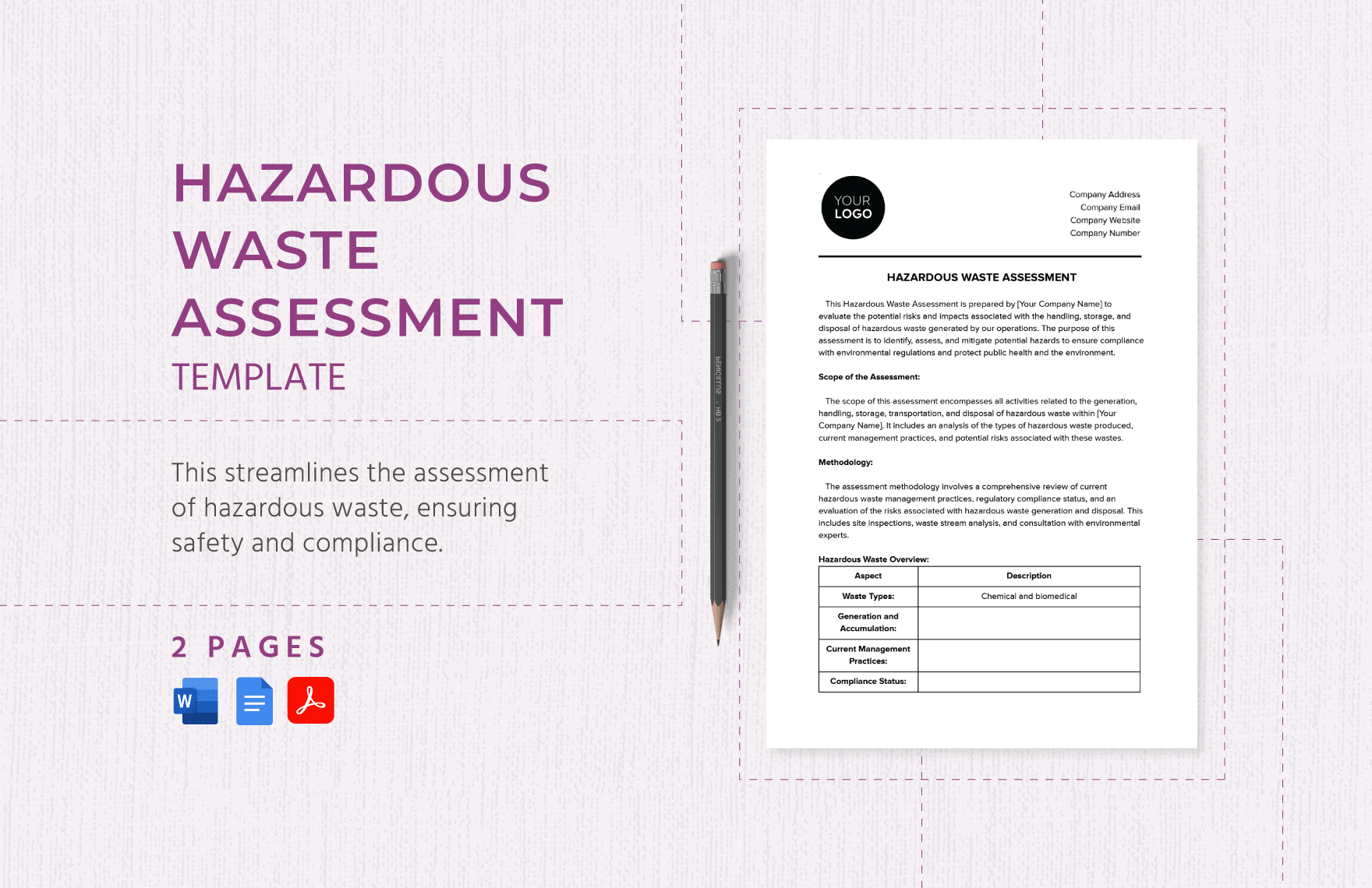 Hazardous Waste Assessment Template in Word, Google Docs, PDF