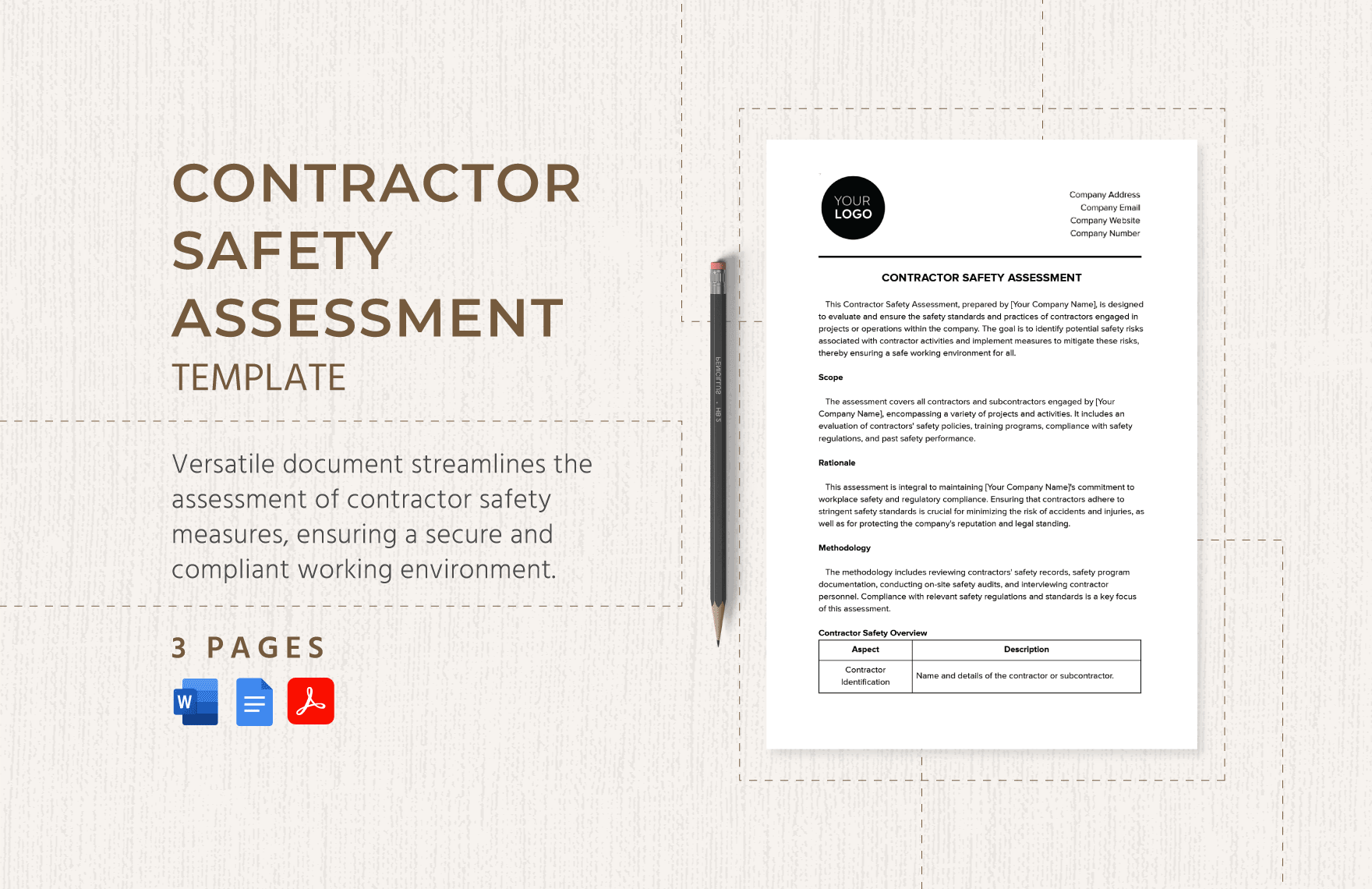 Contractor Safety Assessment Template in Word, Google Docs, PDF