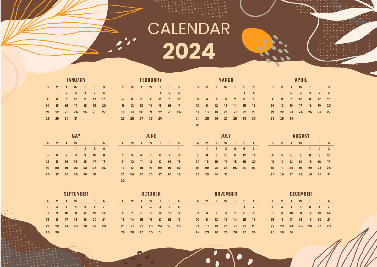 Annual Calendar 2024 Template
