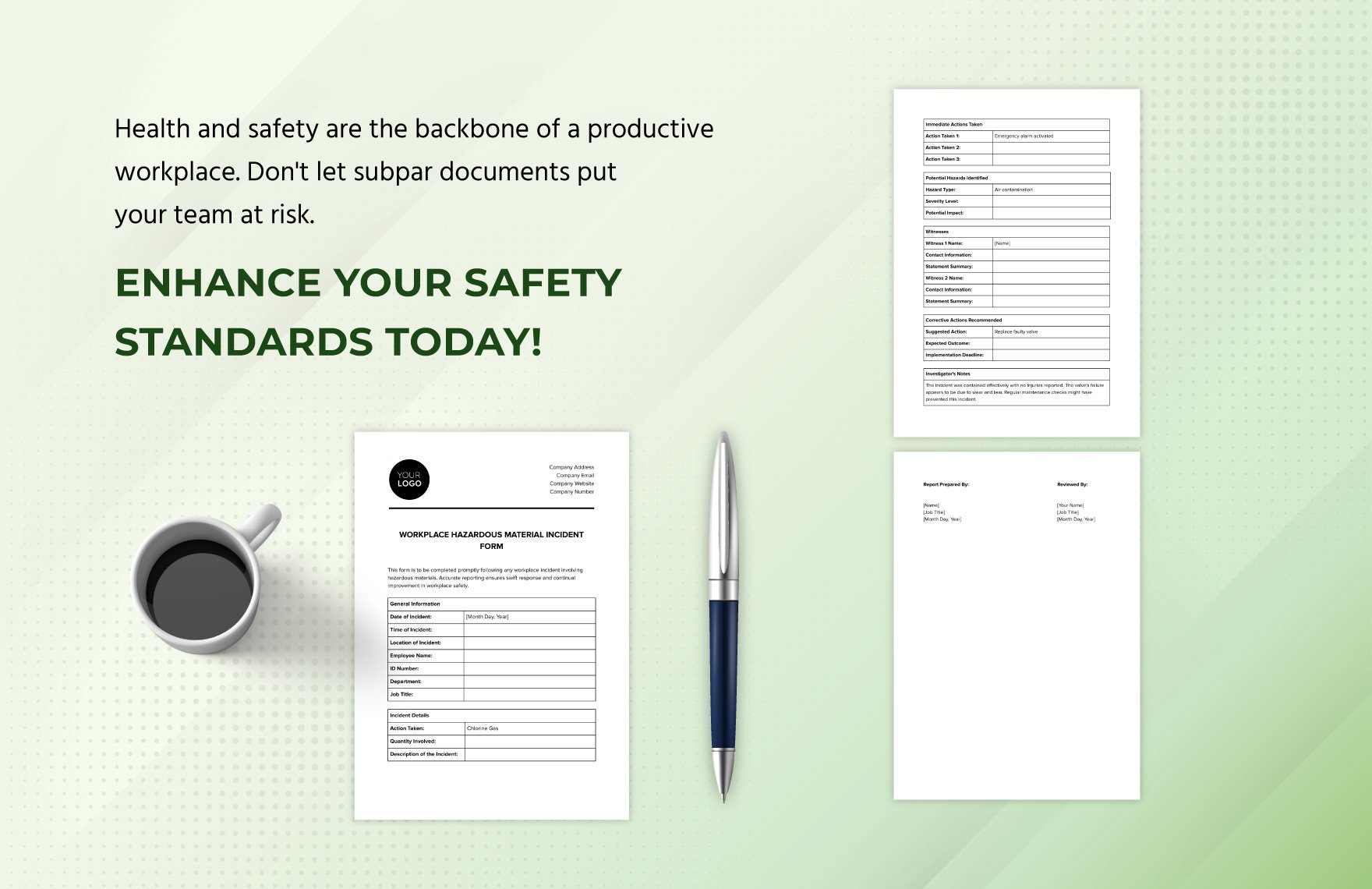 Workplace Hazardous Material Incident Form Template