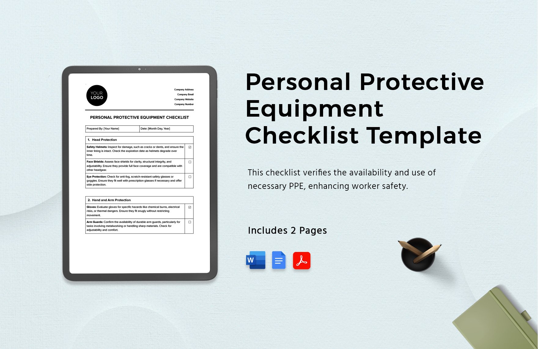 Personal Protective Equipment Checklist Template in Word, Google Docs, PDF