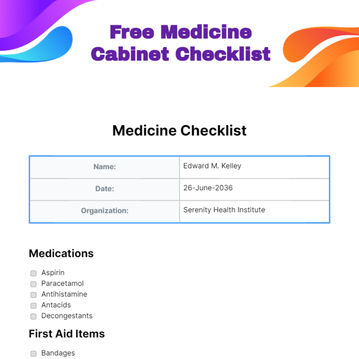 FREE Medical Checklist Templates & Examples Edit Online & Download