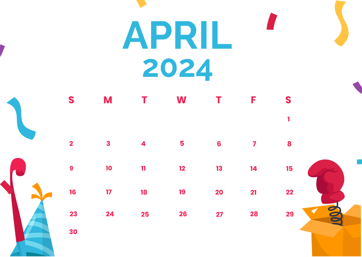 Free April Calendar 2024 Template