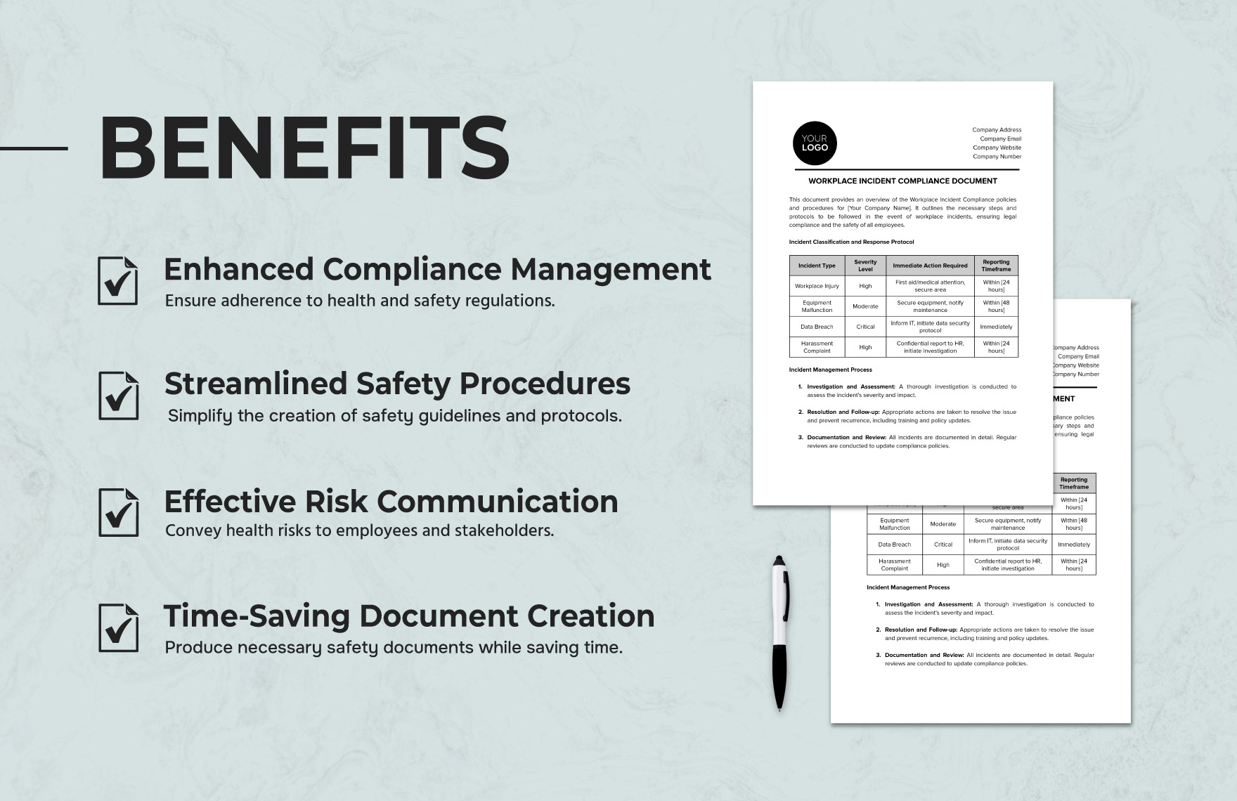 Workplace Incident Compliance Document Template