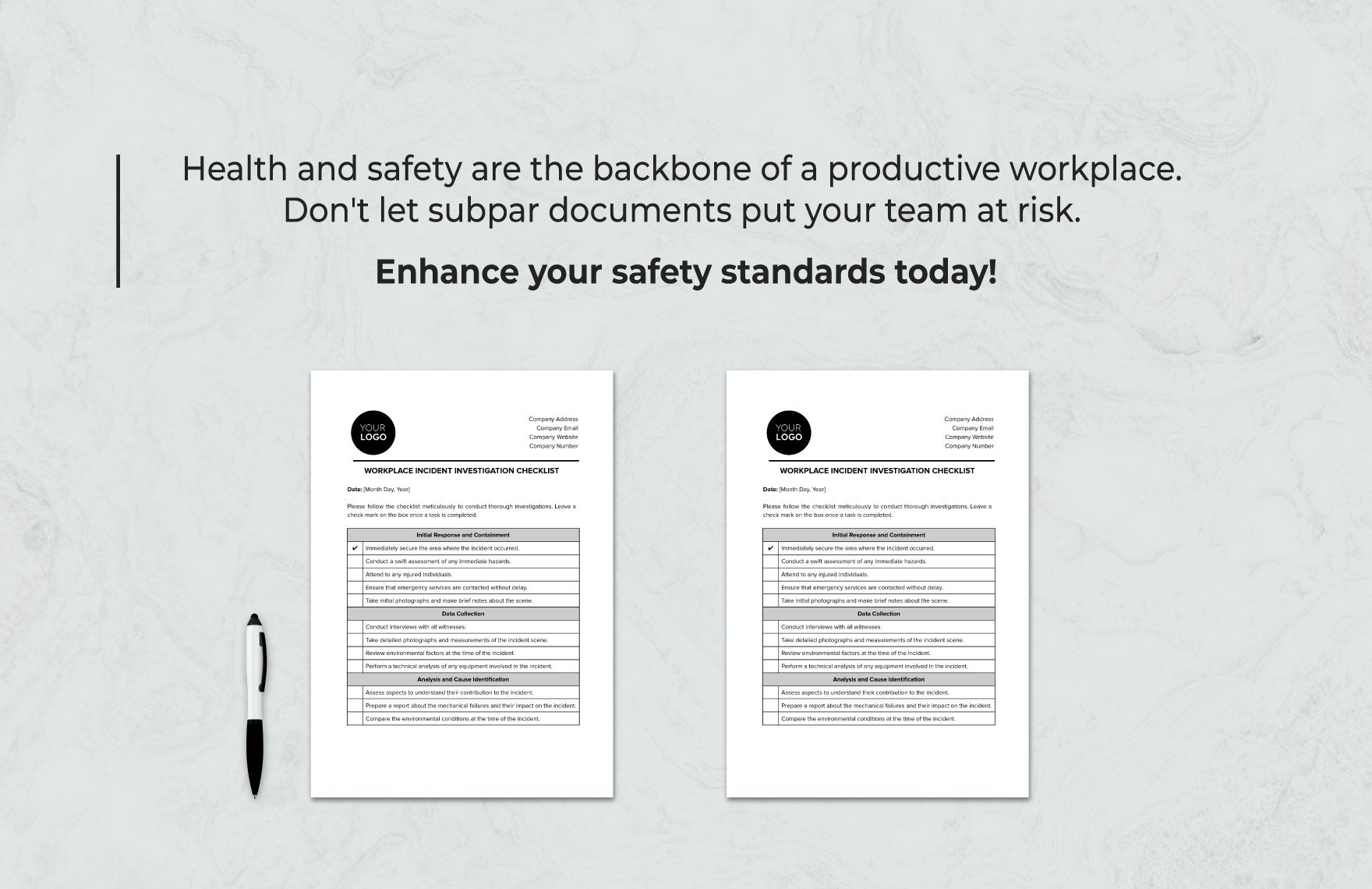 Workplace Incident Investigation Checklist Template