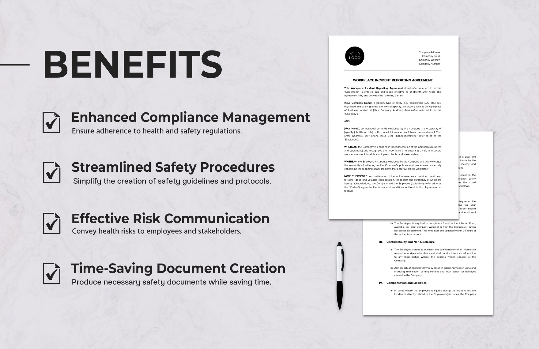 Workplace Incident Reporting Agreement Template