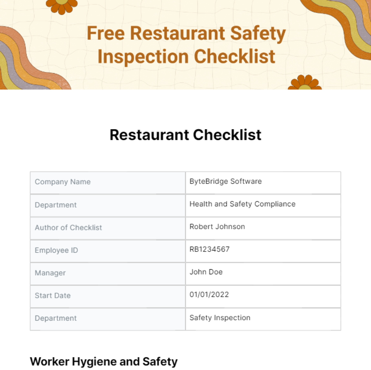 FREE Restaurant Checklist Templates &amp; Examples - Edit Online &amp; Download ...