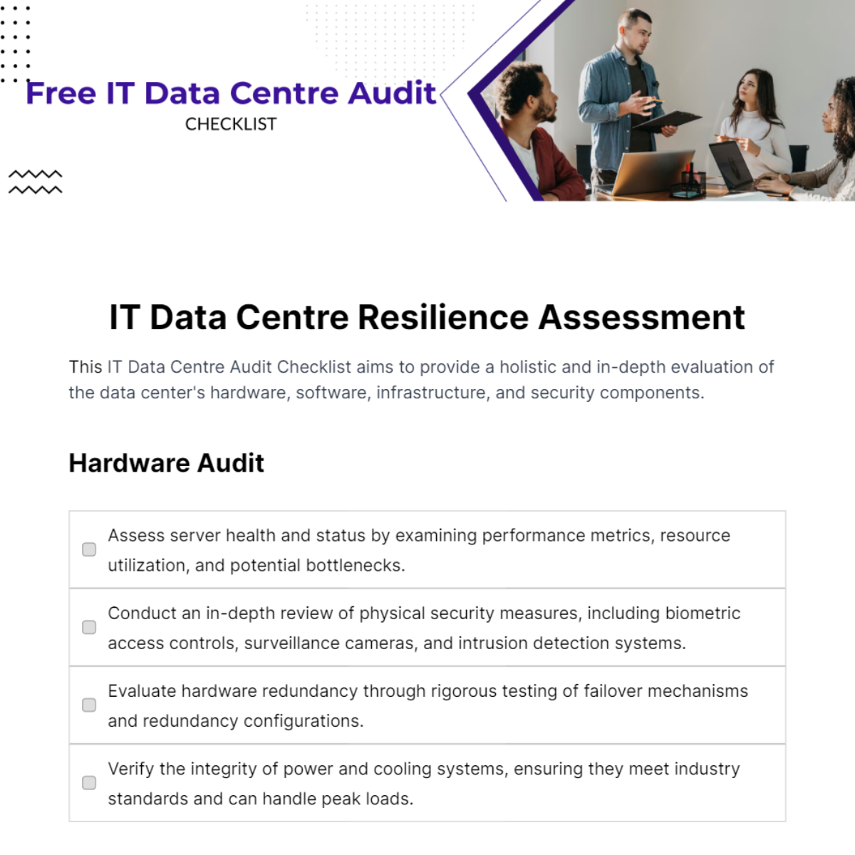 Free IT Data Centre Audit Checklist Template