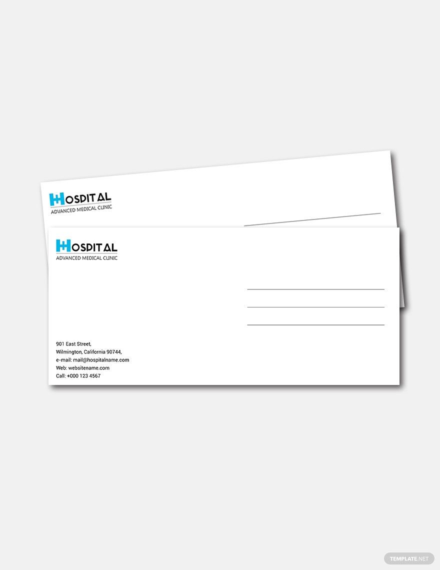 Hospital Envelope Template Illustrator PSD Template