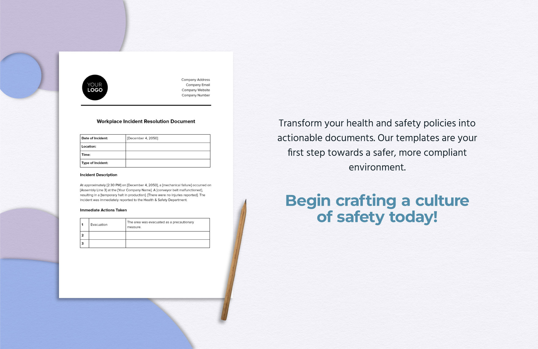 Workplace Incident Resolution Document Template