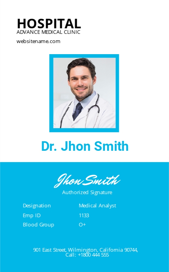 Hospital Id Card Template