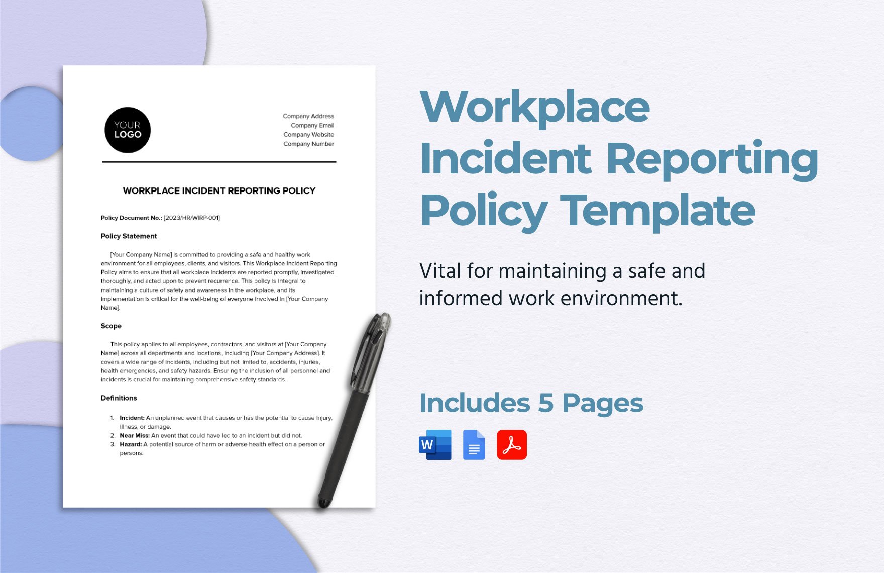 Workplace Incident Reporting Policy Template