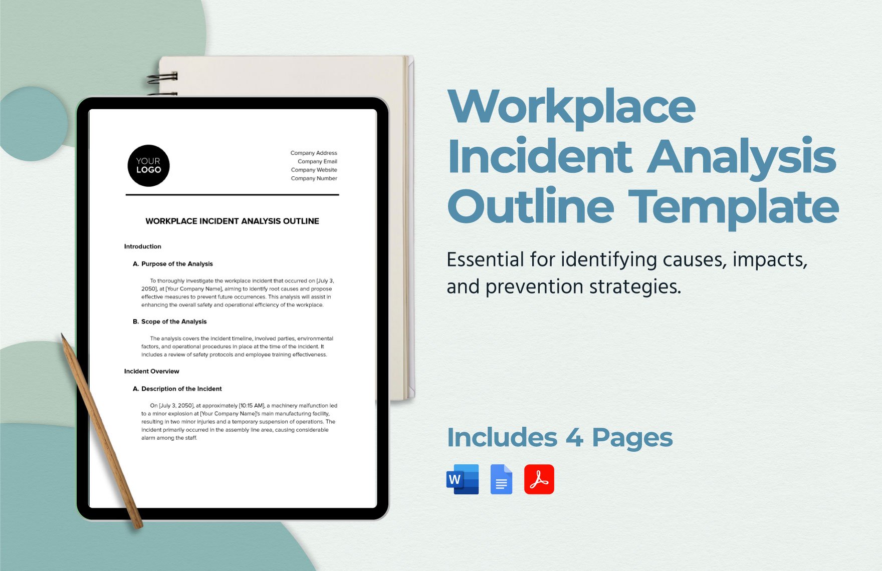 Workplace Incident Analysis Outline Template