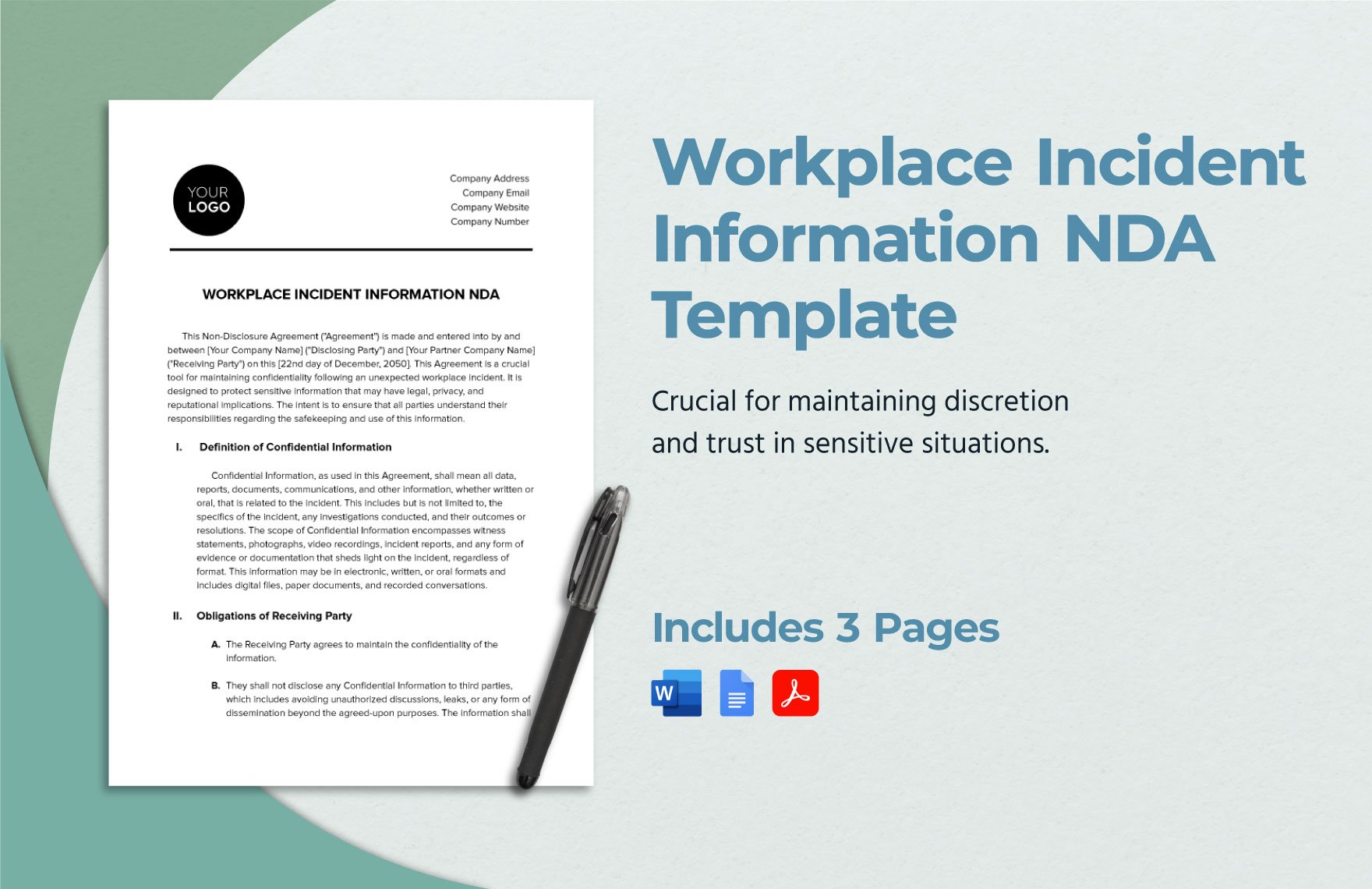 Workplace Incident Information NDA Template