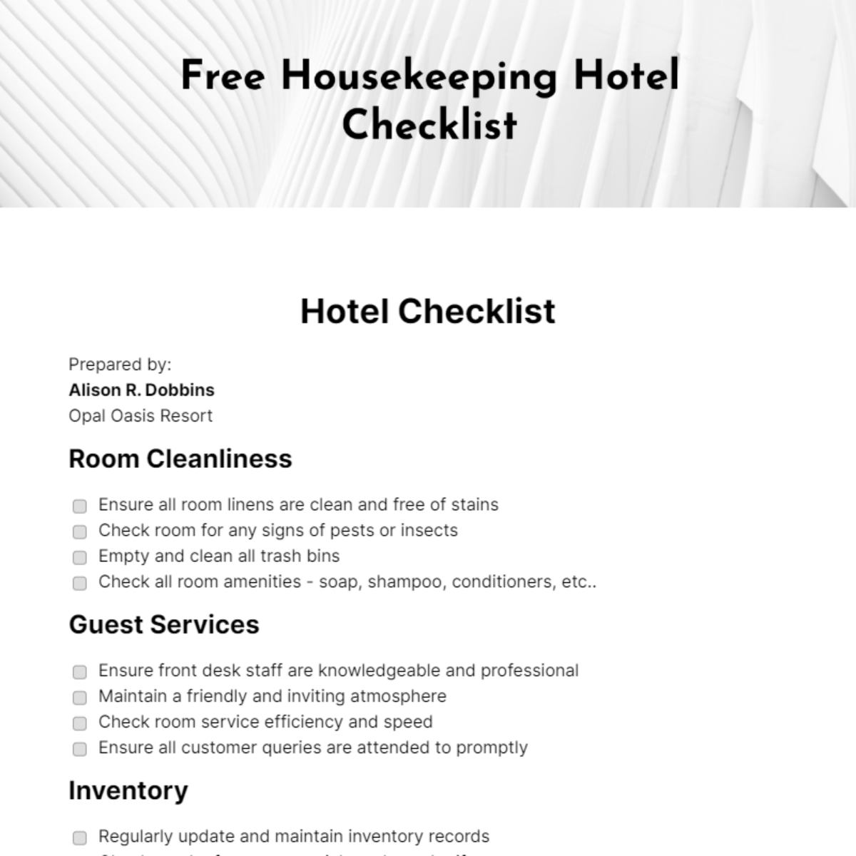 A 5-star restaurant kitchen cleaning checklist