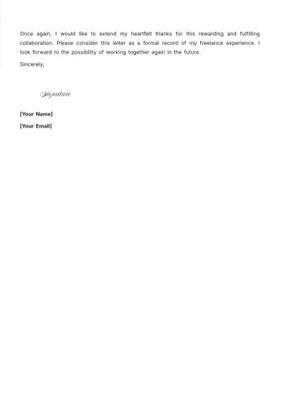 Free Freelancer Experience Letter Template to Edit Online