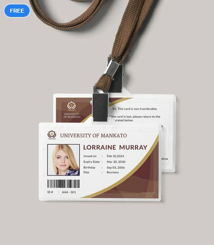 Vertical Employee ID Card Format Template - Edit Online & Download ...