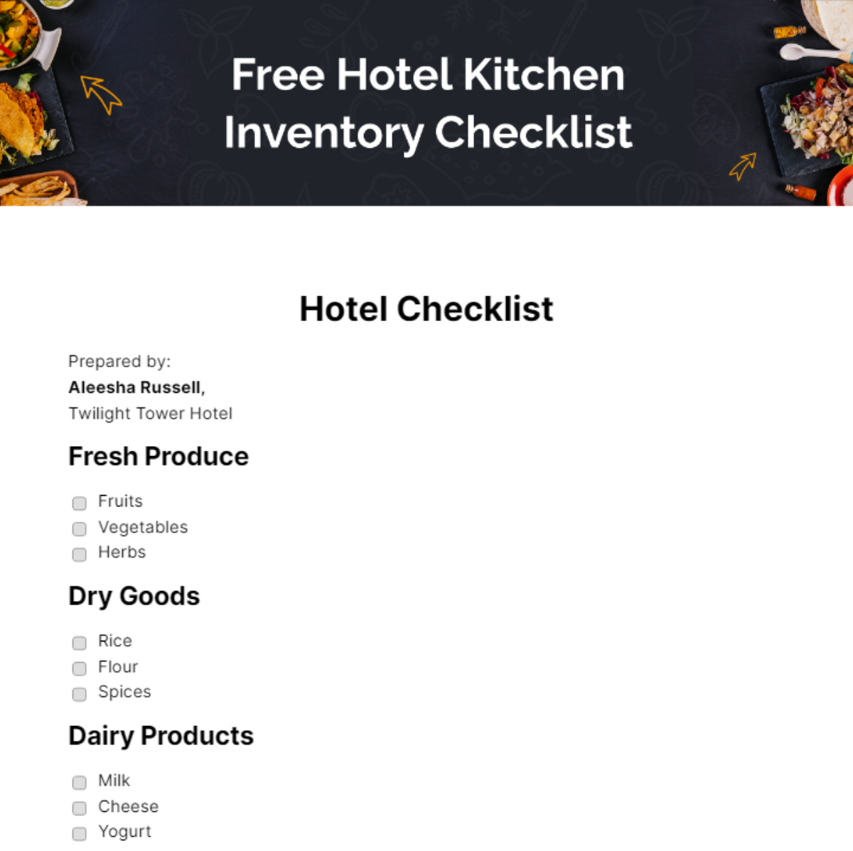 FREE Hotel Checklist Edit Online & Download