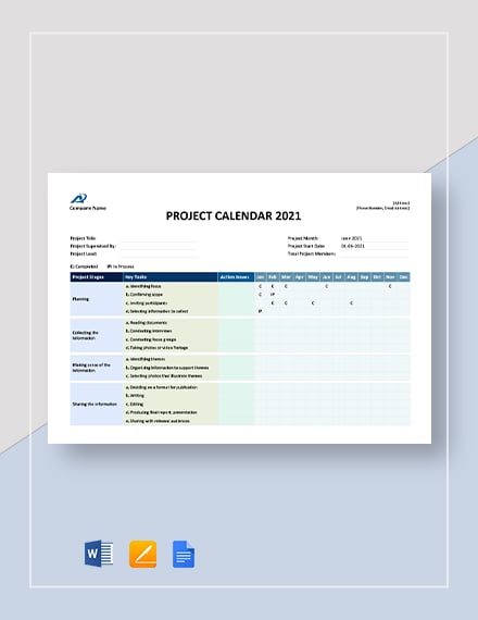 project calendar