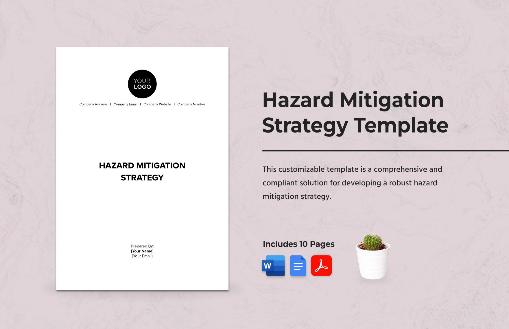Hazard Mitigation Strategy Template in Word, Google Docs, PDF