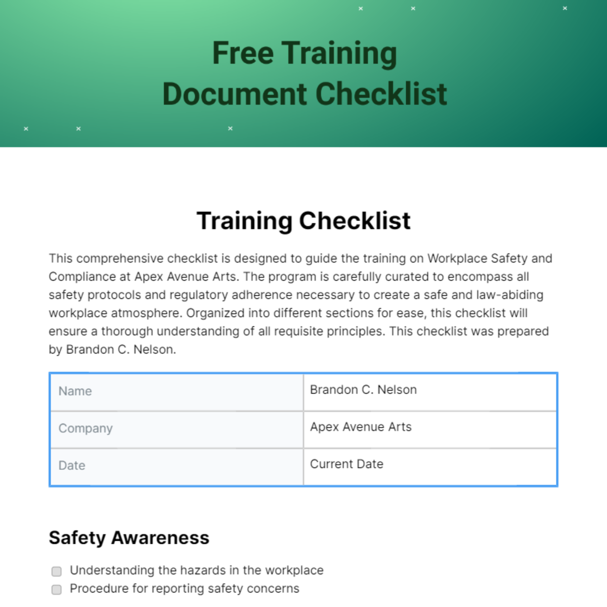 FREE Training Checklist Templates & Examples - Edit Online & Download ...