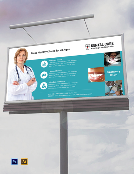 Free Dental Care Billboard Template Psd Illustrator Template Net