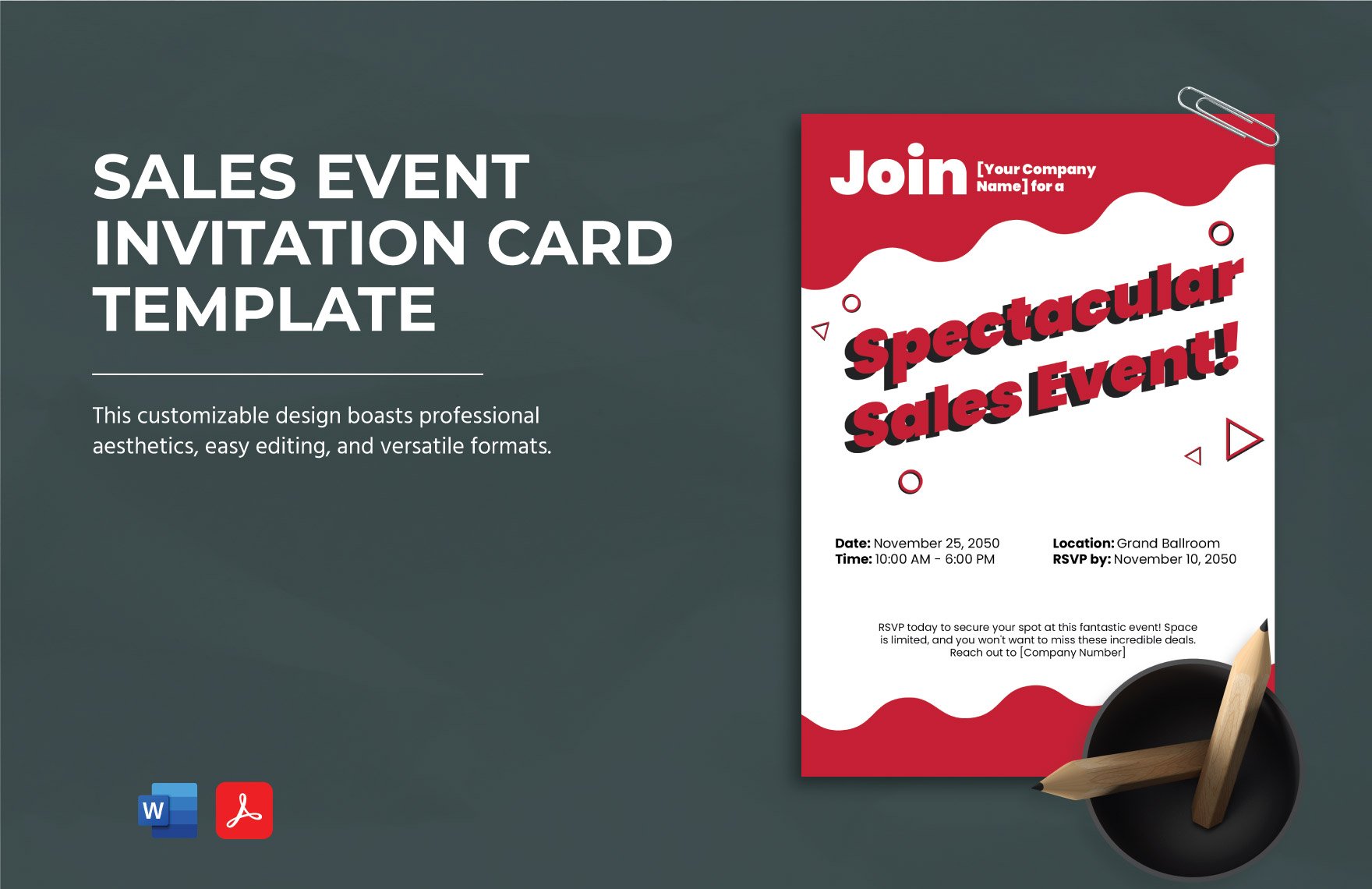Sales Event Invitation Card Template