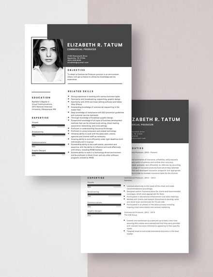 Commercial Producer Resume Download