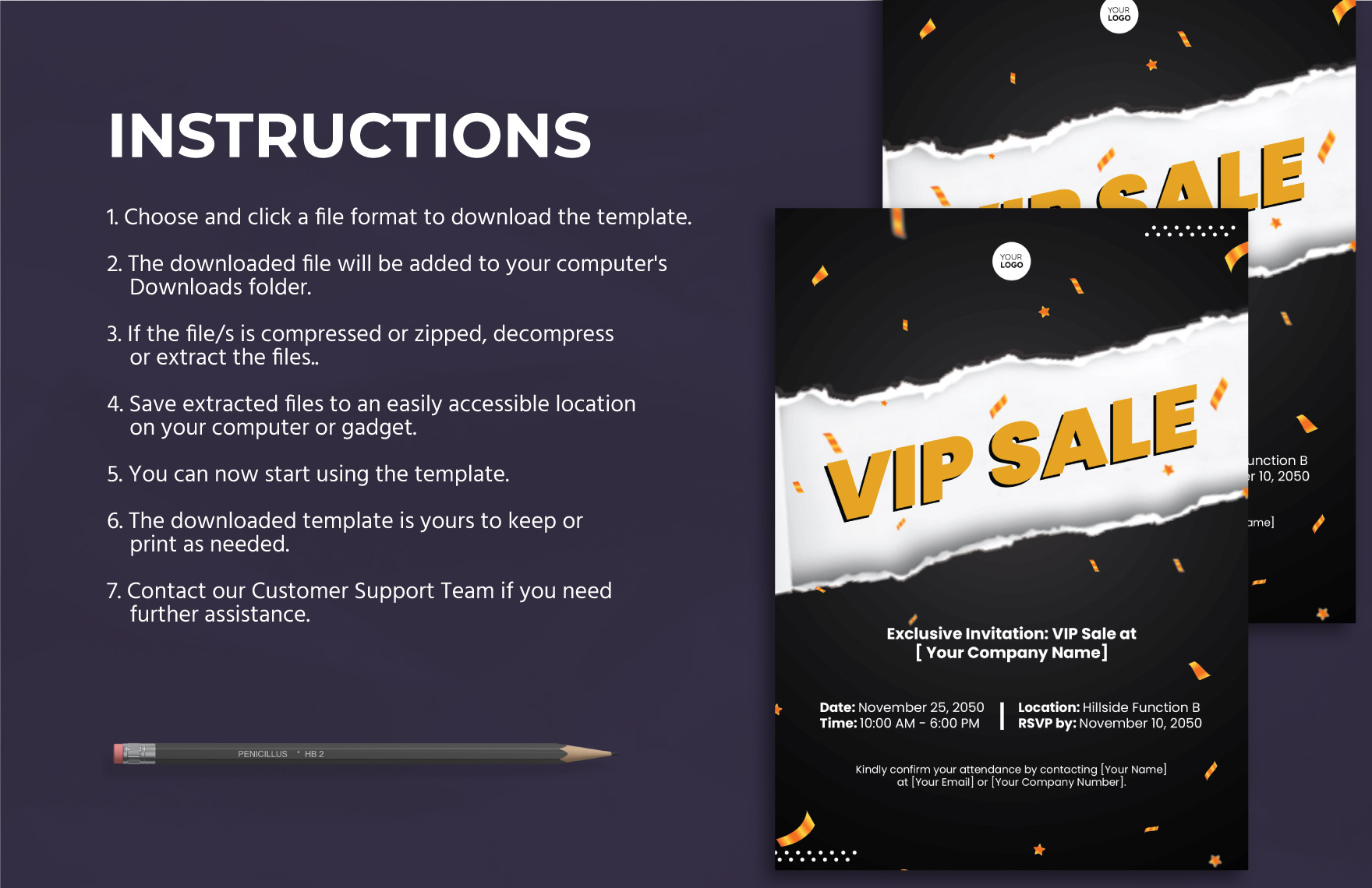 Sales VIP Sale Invitation Card Template