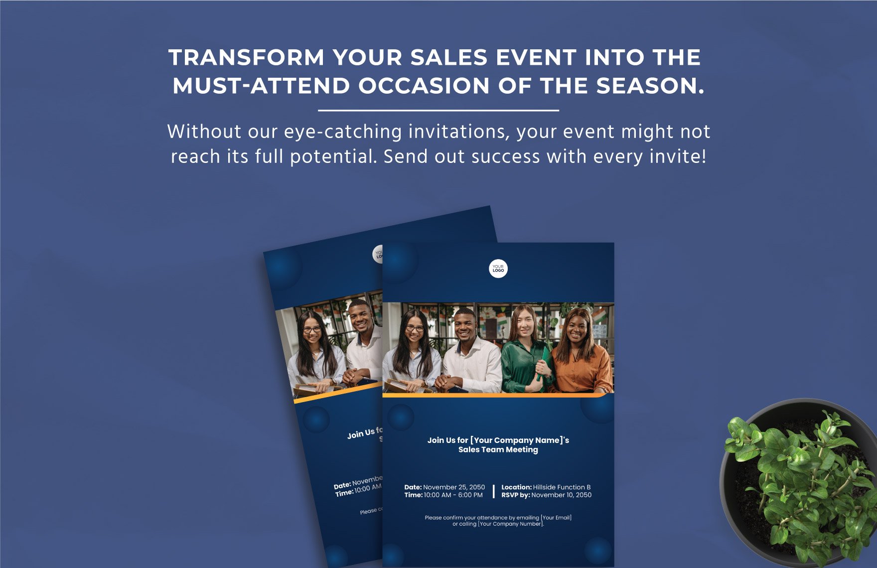 Sales Team Meeting Invitation Card Template