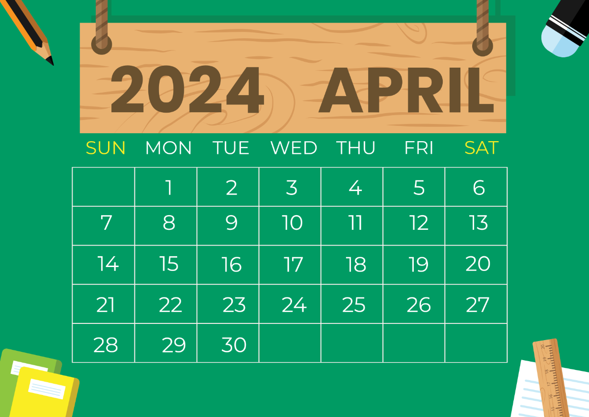 April 2024 Academic Calendar Template